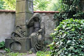 Olšany Cemetery Prague Czech Concrete Woman