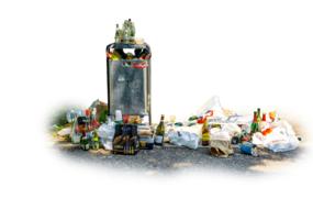 Garbage Waste Can Garbage Sorting Dirty Street