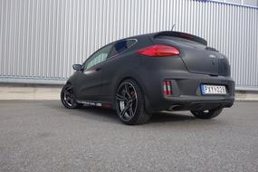 black matte car on the street