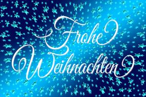 bright blue christmas card