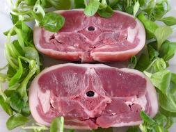 red meat in greens
