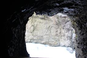 stone exit from the cave