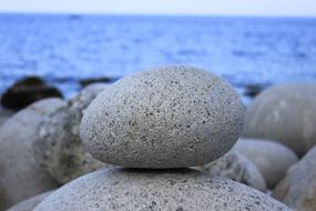 large rock on a sea beach
