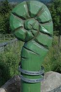 swirling green sculpture