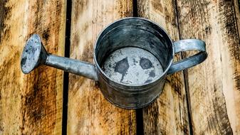iron watering can for the garden