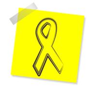 ribbon icon yellow sticker note