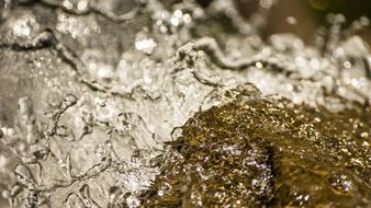 flowing water on the rocks
