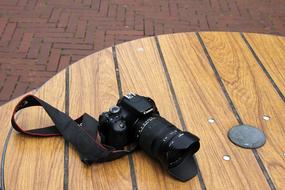 new canon camera on the table