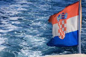 Croatian flag on a yacht