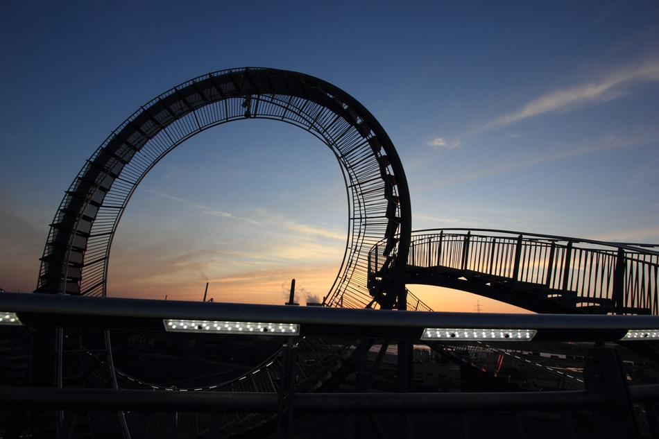 high roller coaster silhouette ride