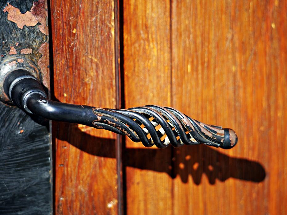 beautiful black handle on the door