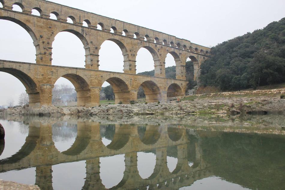 long stone bridge over the river