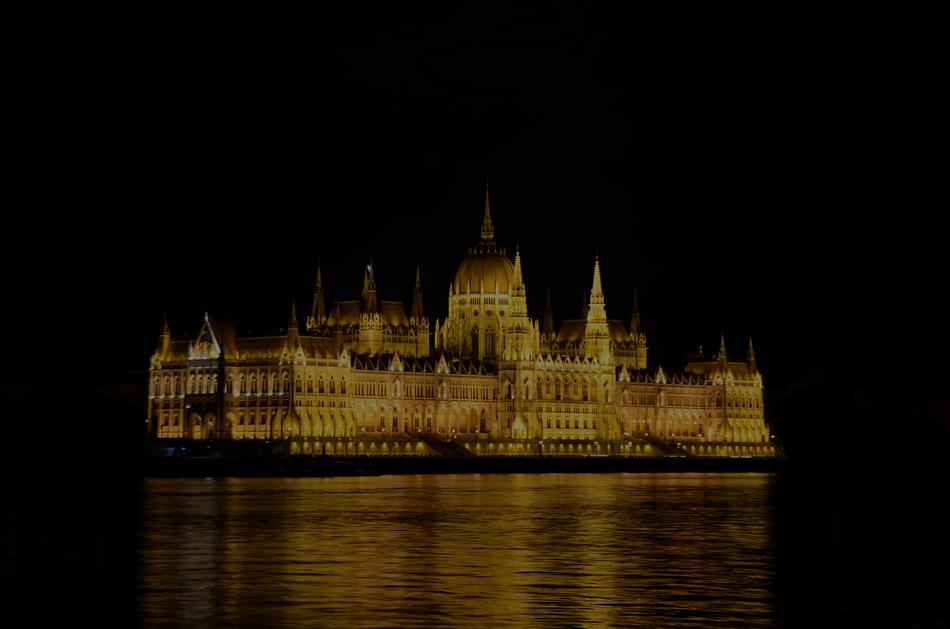 luminous building in hungary