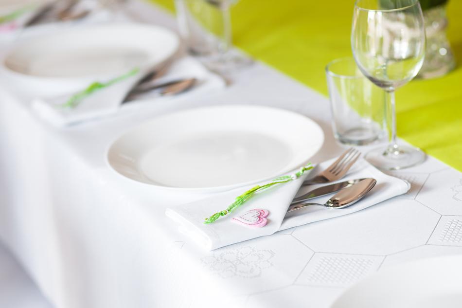 service on a white table