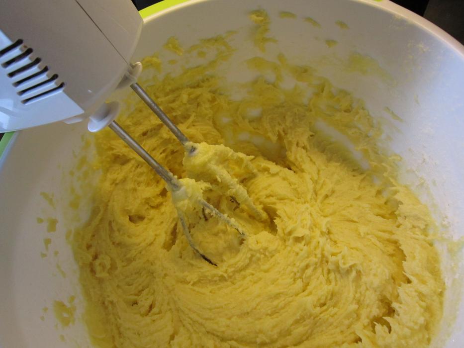 Mashed potatoes in a mixer