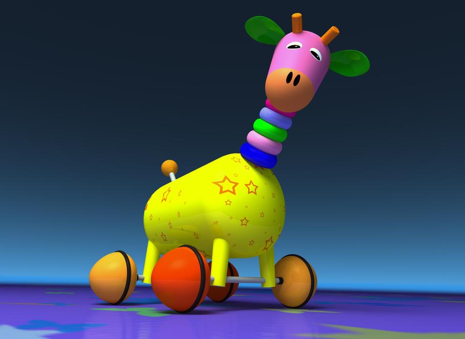 giraffe toy wheel colors graphics