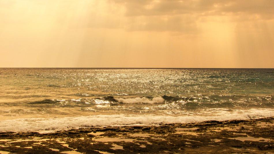 sea waves on the beach in cyprus