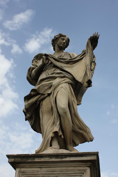 statue of a holy woman against the sky
