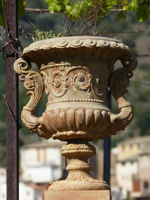a beautiful flower pot outside