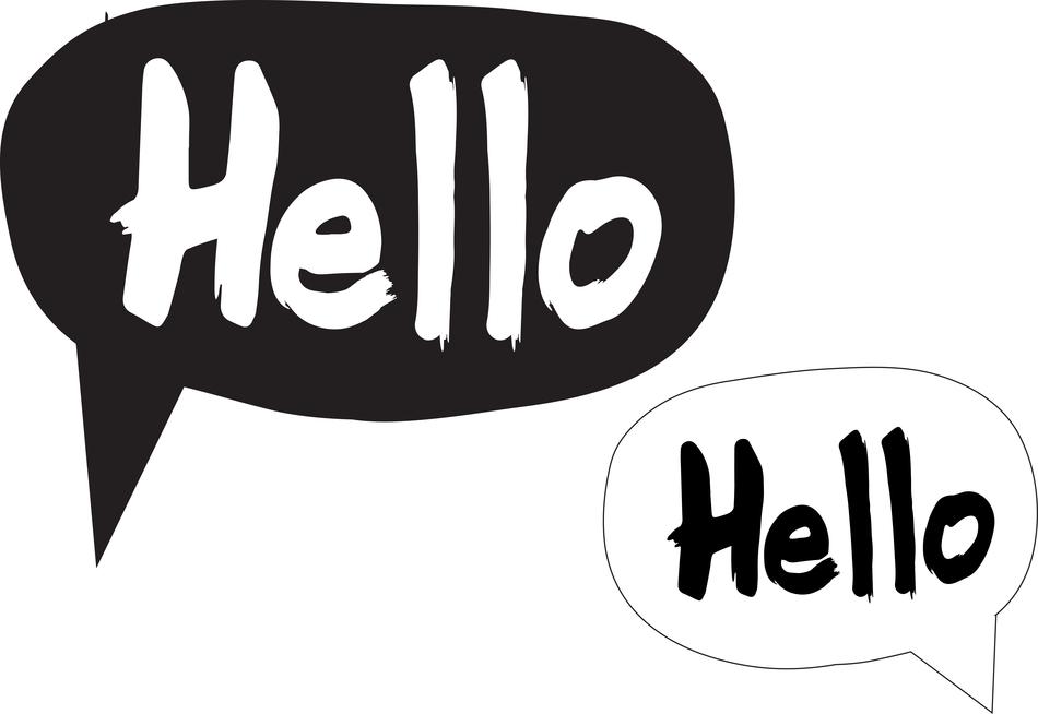 speech bubbles hello cartoon