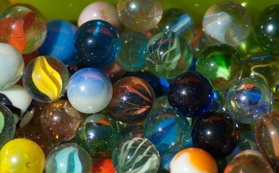 colored glass balls