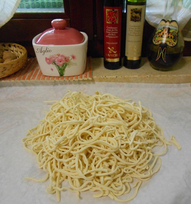 spaghetti on the table