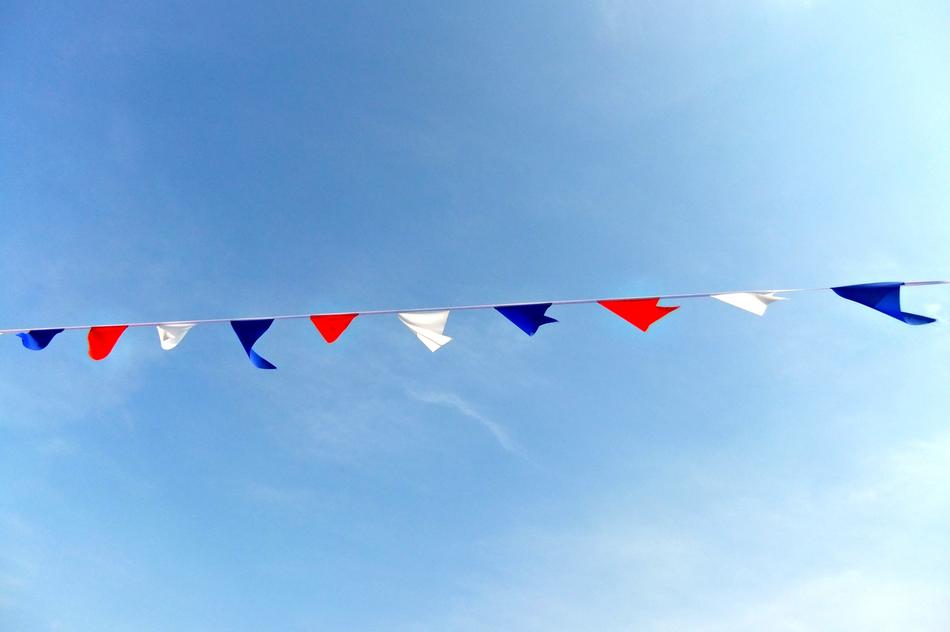 Bunting Blue Sky Decorations Outdoor Festival Celebration Summer Flags Decorative