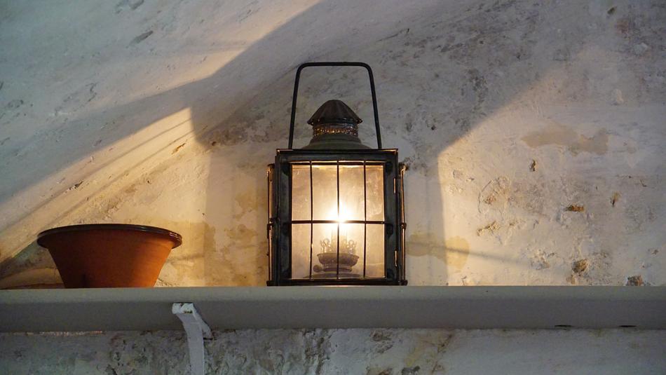 glowing lantern in the room