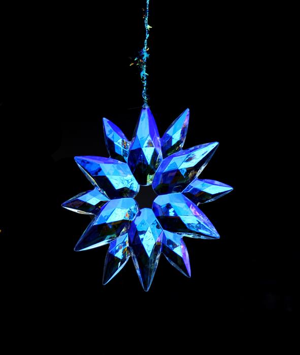 blue star on black background