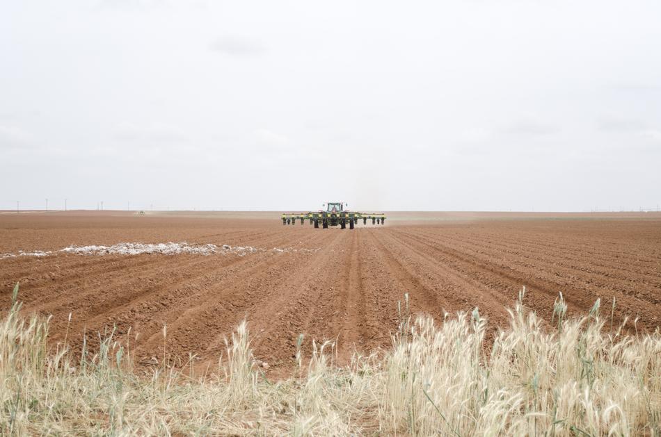 large tractor in the field