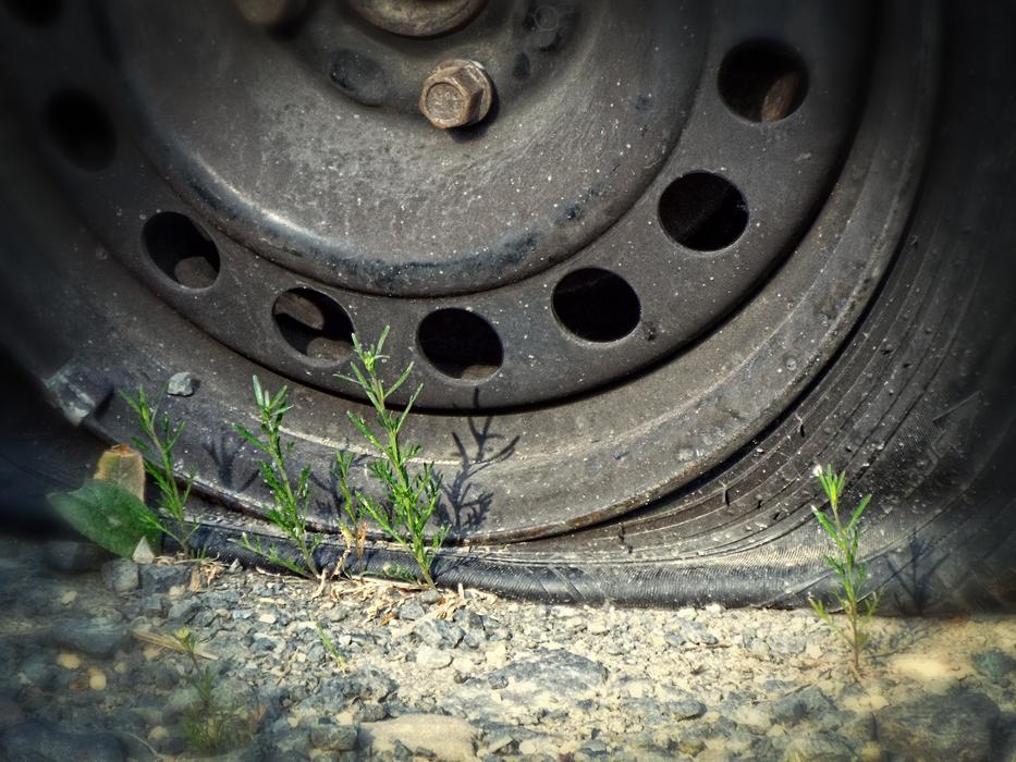The Wreck Of Tire New Life Punctured Wheel