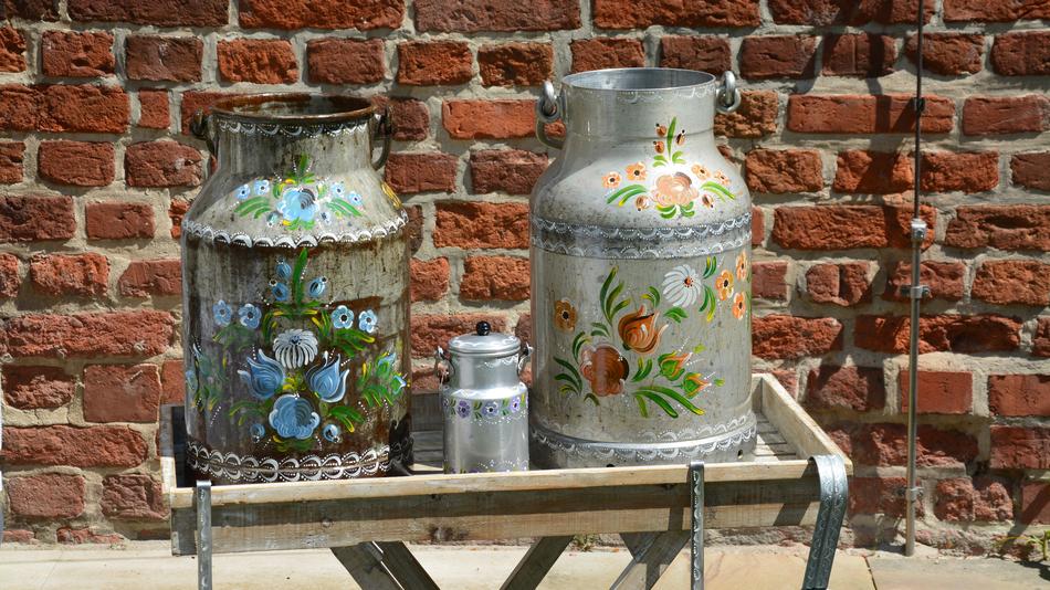 Milk Can Peasant Art Painting