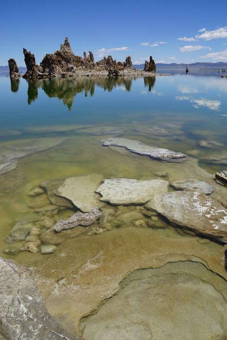 beautiful rocks in the lake