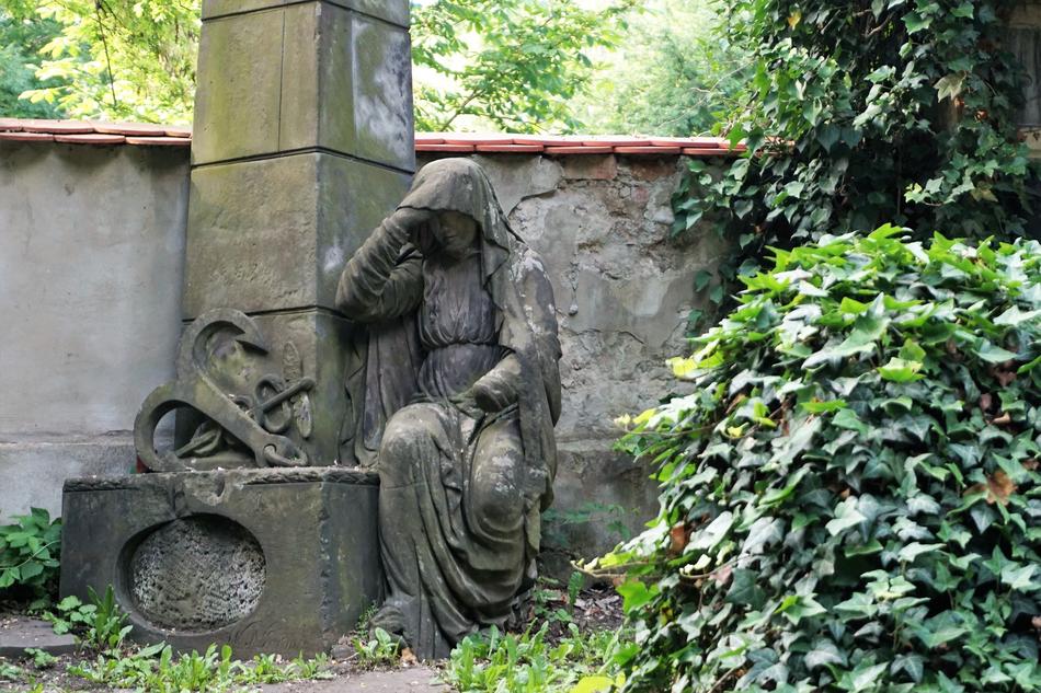 Olšany Cemetery Prague Czech Concrete Woman