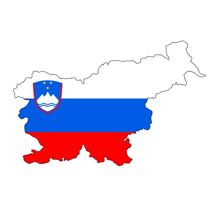 flag on a map of Slovenia