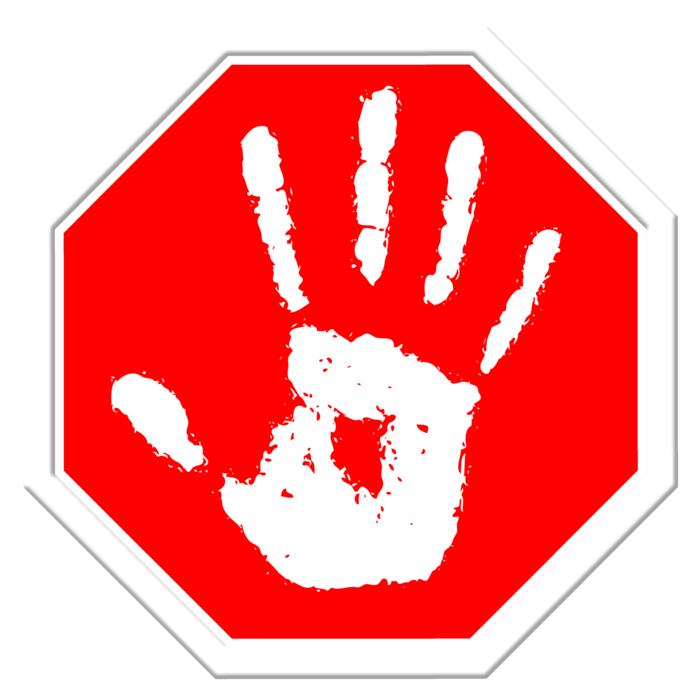 stop hand finger containing off