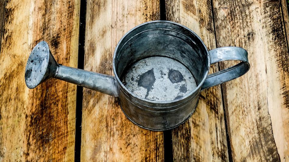 iron watering can for the garden