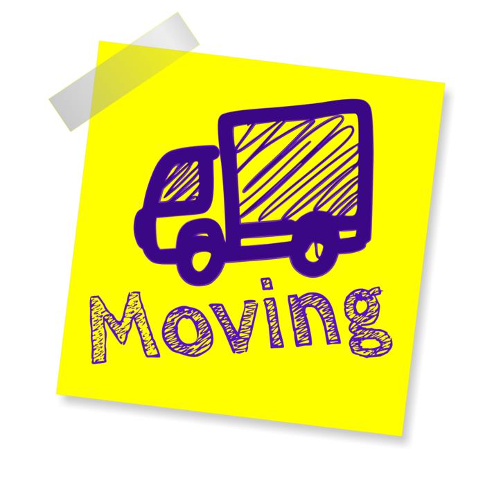 funny yellow note with a truck