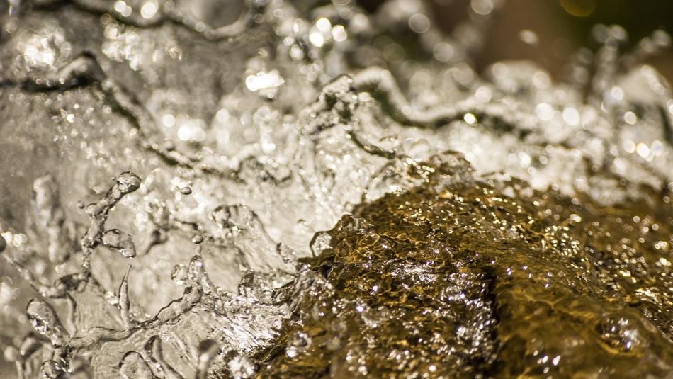 flowing water on the rocks