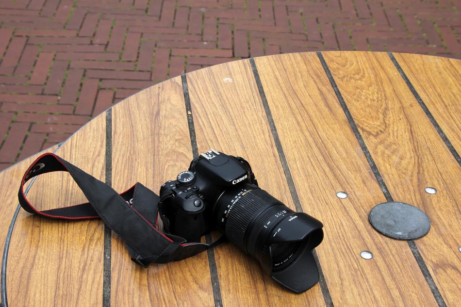 new canon camera on the table