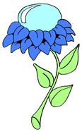 flower fantasy blue drawing