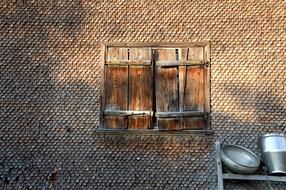 shutters old wooden window