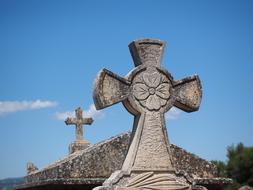 stone cross at the cemetery