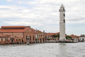 the high white lighthouse by the sea