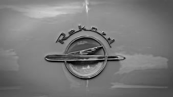Machine emblem on gray background