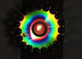 Rainbow pattern on a black background