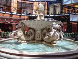 hotel fountain with statues
