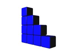blue cubes on a white background
