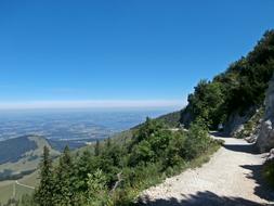 the road leading uphill