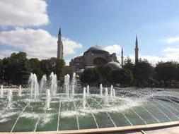 beautiful fountains near the castle